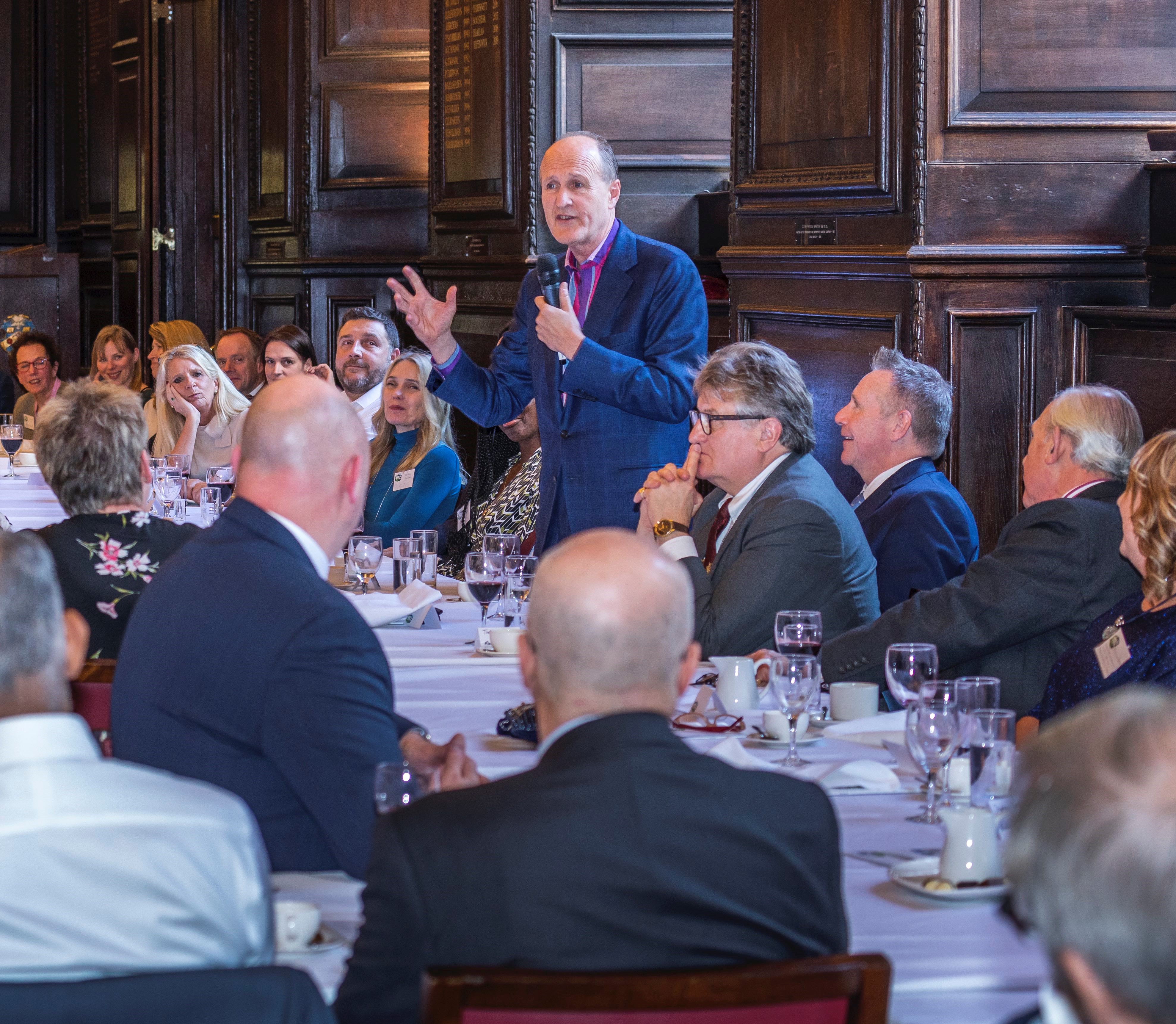 Sir Peter Bazalgette, non-executive Chair of ITV, entertains guests at The Printing Charity’s 192nd Annual Luncheon