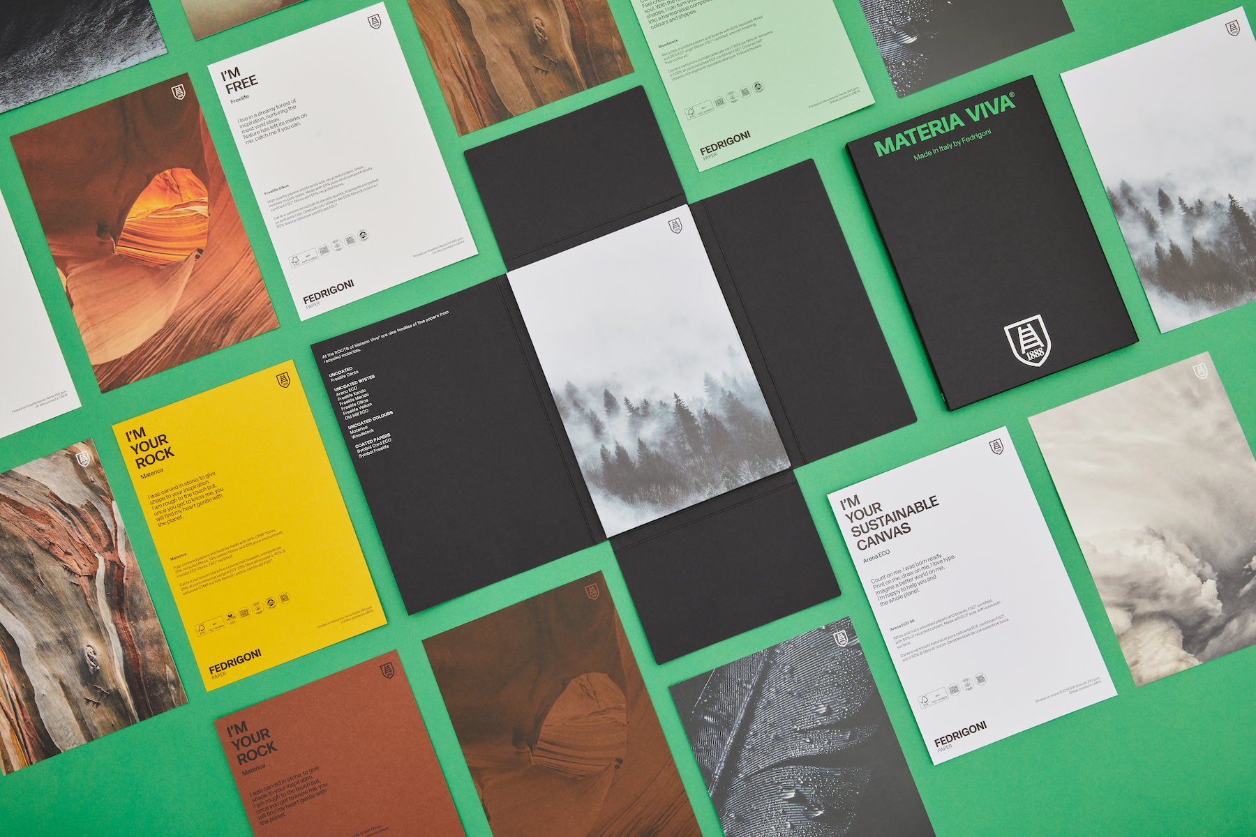 Fedrigoni showcases a multiplicity of printing techniques with its recycled content papers