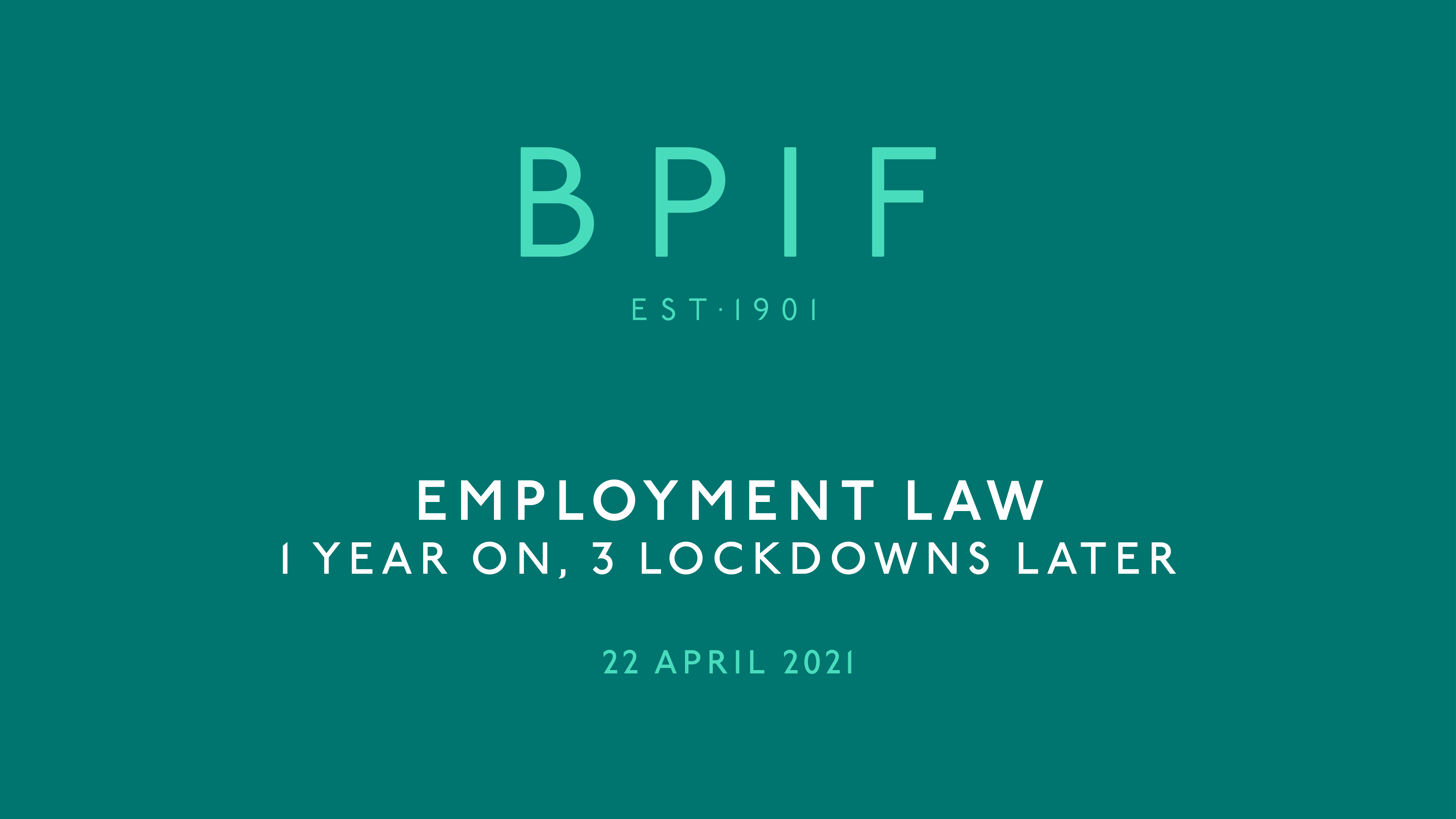 Employment Law Update Webinar - 22nd April 2021