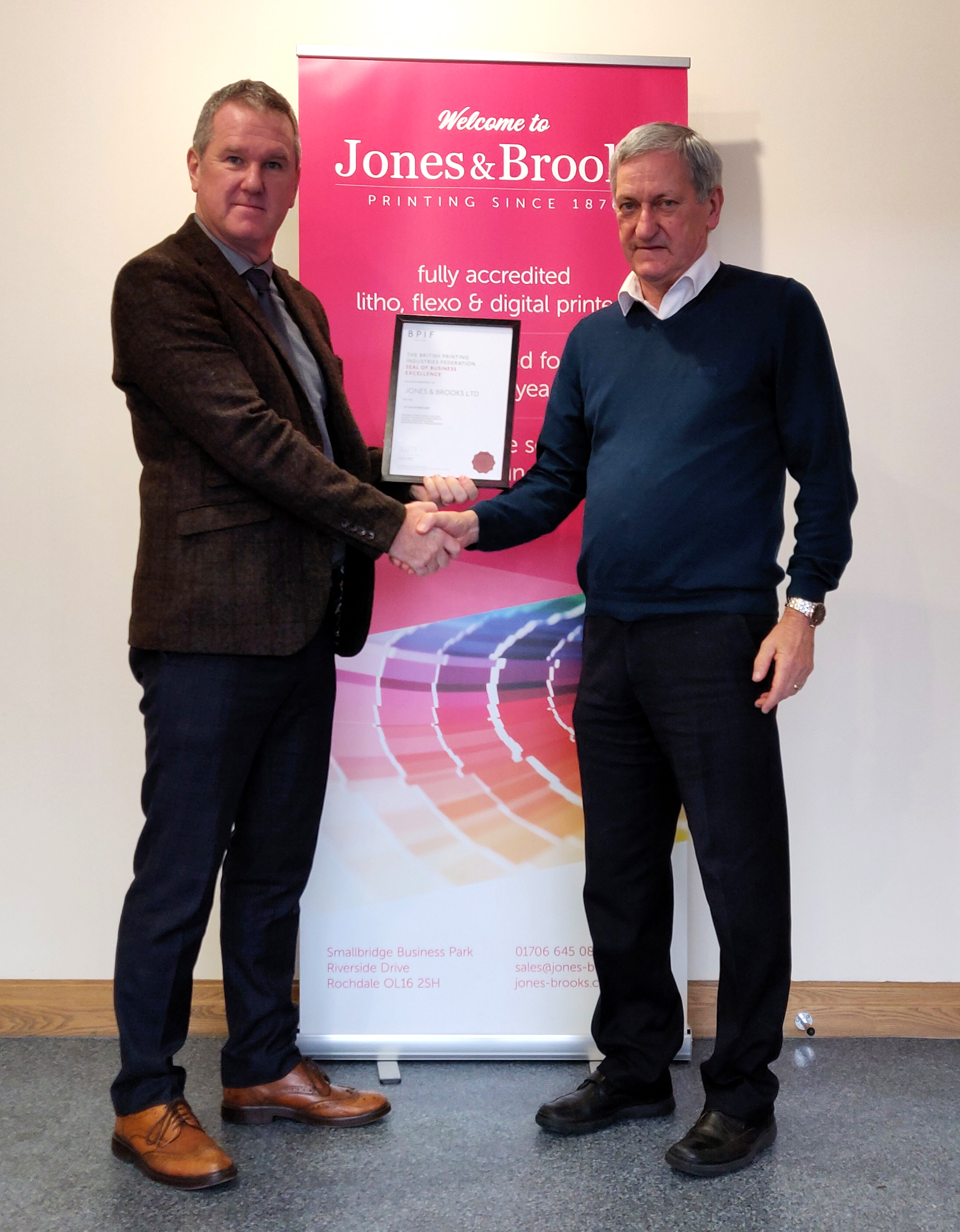 Jones and Brooks awarded the Business Seal of Excellence