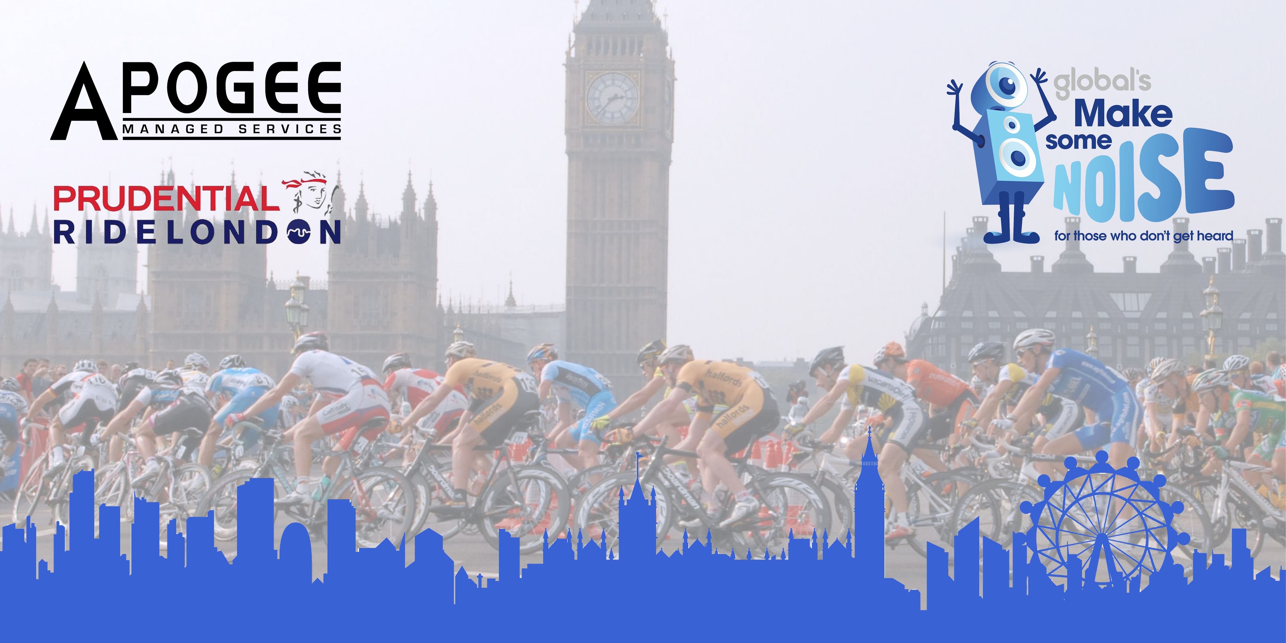 Apogee take on RideLondon 100 to raise £8500 for Global's Make some Noise children's charities